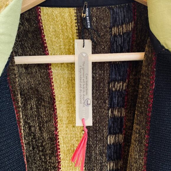 NWT Mina Norton Jacket Blazer Asian Inspired Chenille USA L - Picture 12 of 12